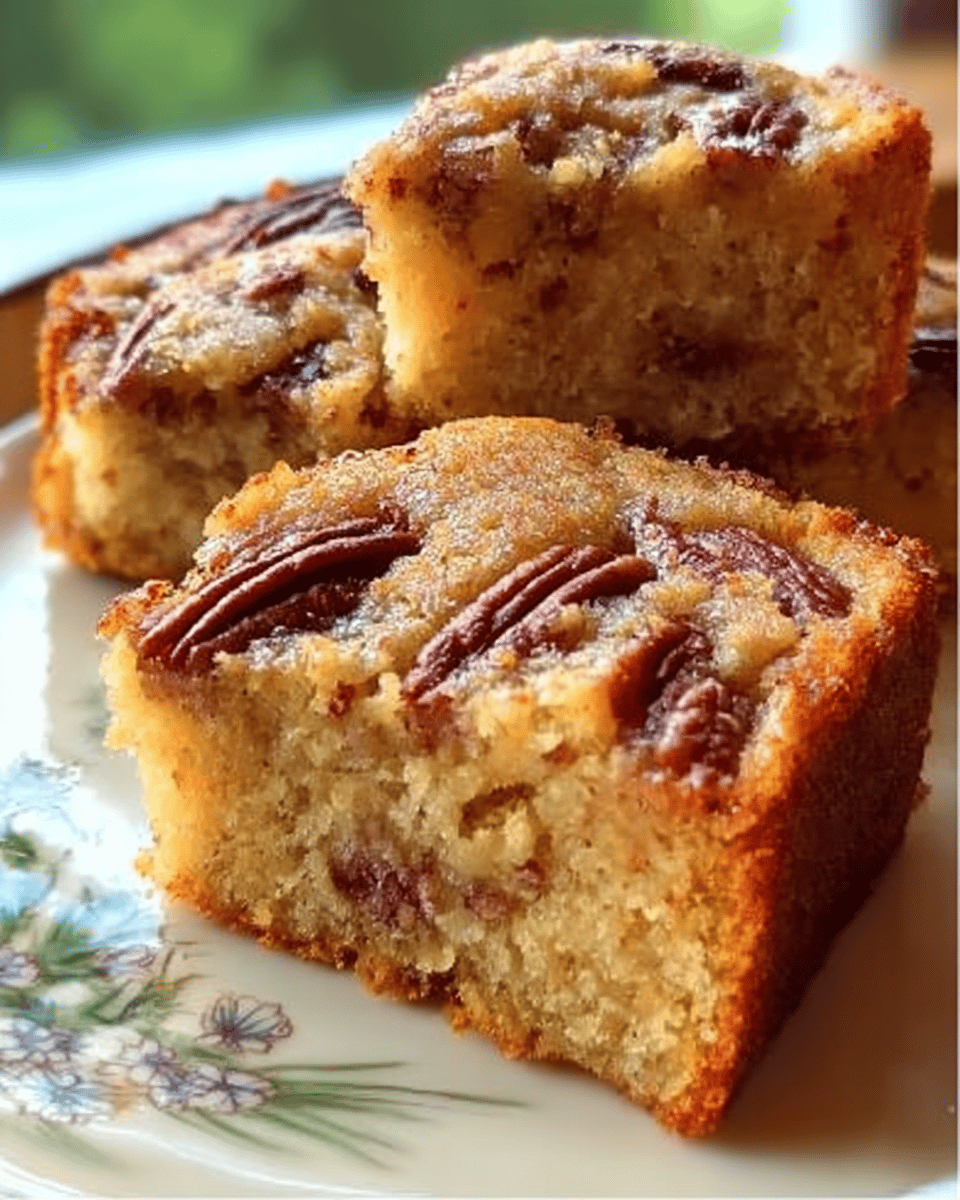 Freshly baked honey butter sweet Alabama pecan bread on rustic table