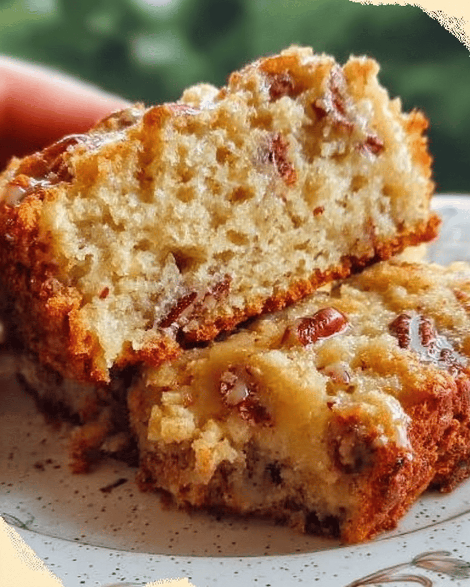 freshly baked sweet Alabama pecan bread with buttermilk
