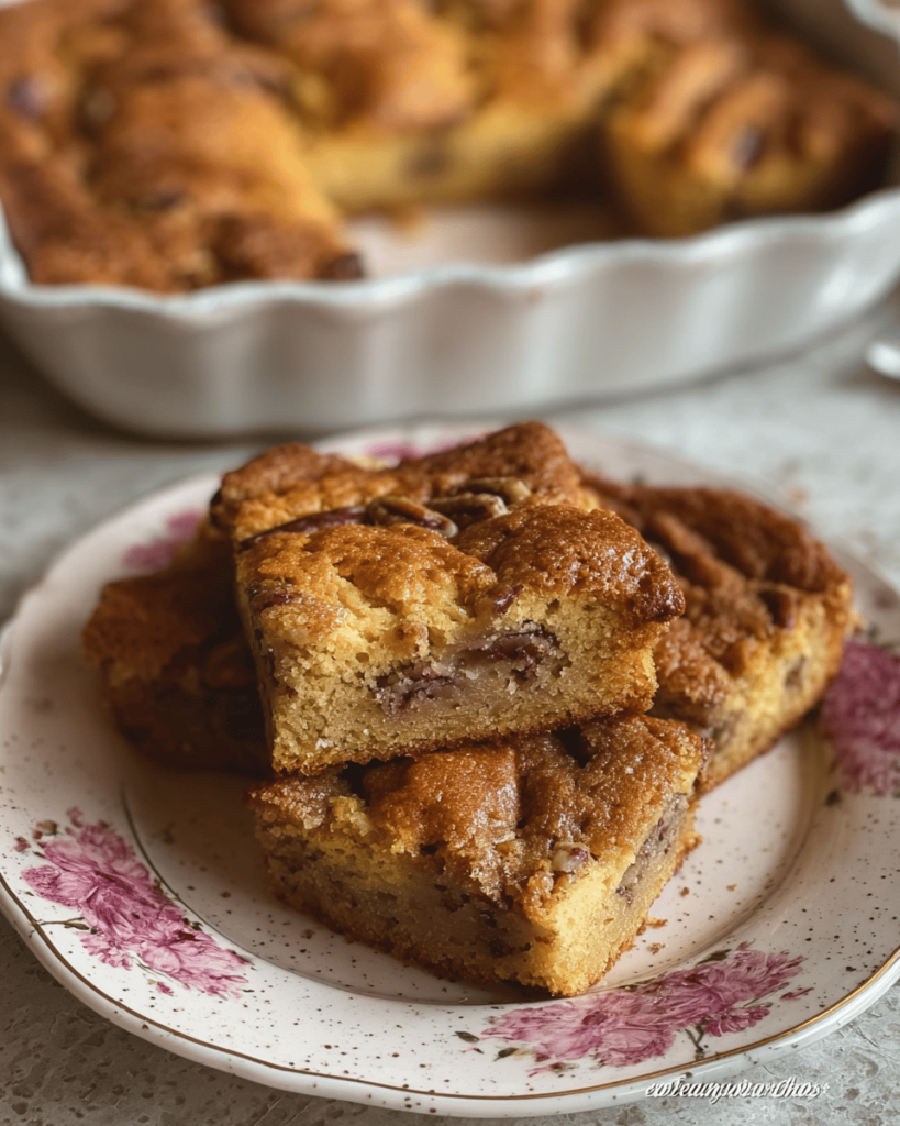 Preparing Sweet Alabama Pecan Bread with pecans and batter